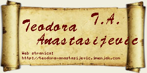 Teodora Anastasijević vizit kartica